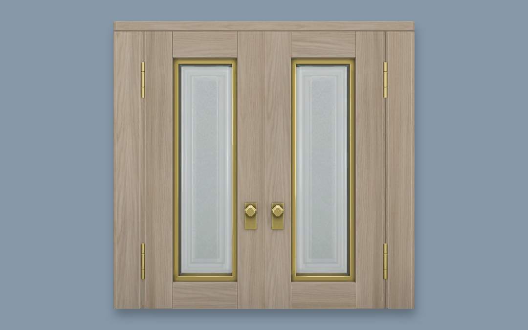 RH Double Doors with Frosted Glass