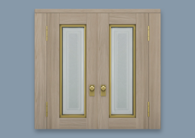 RH Double Doors with Frosted Glass