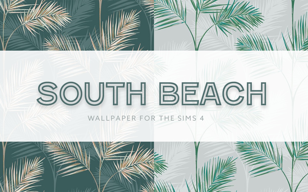 South Beach Palm Wallpaper | SimPlistic Sims 4