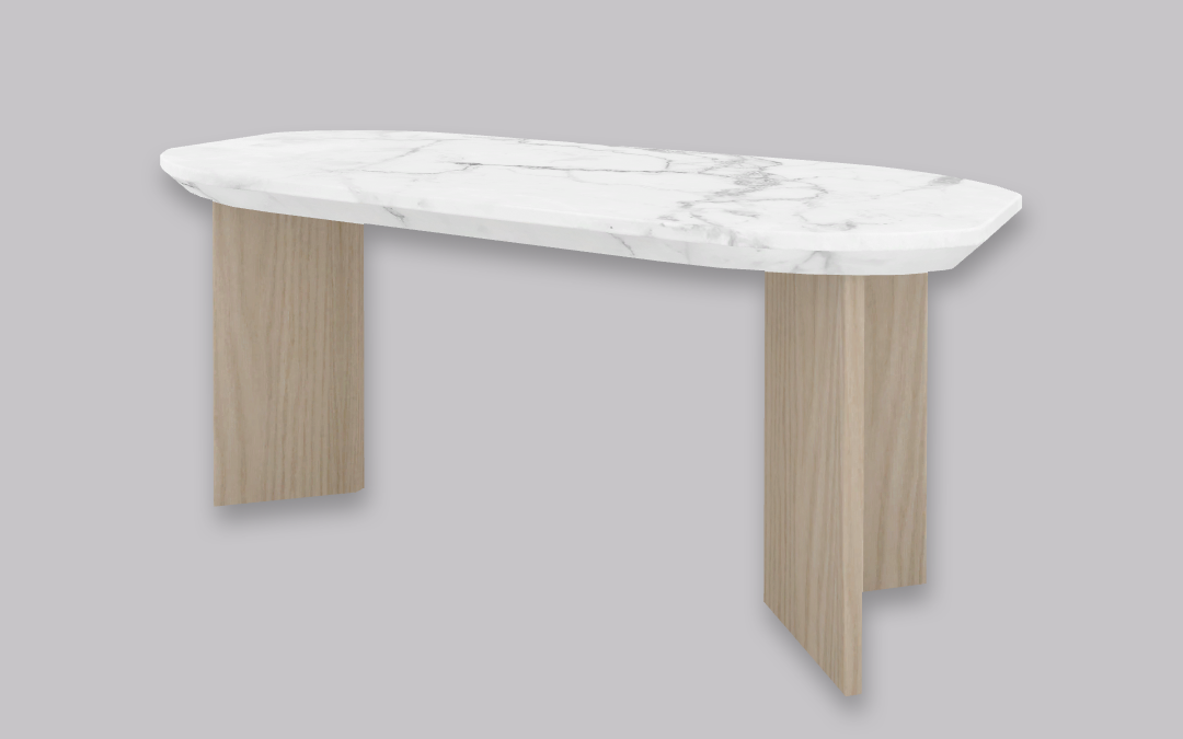 RH Oval Marble Dining Table