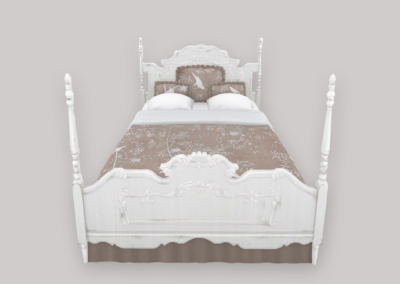 Vintage Bed with Silk Bedding