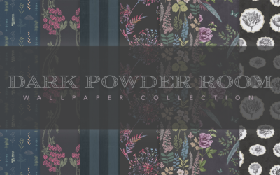 Dark Powder Room Wall Collection